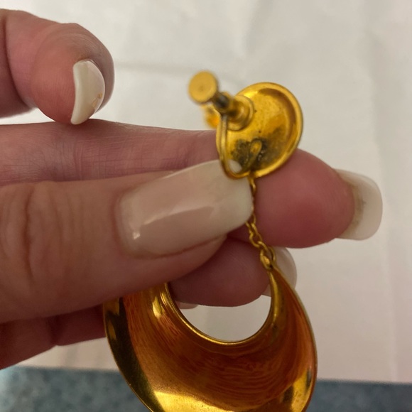 103)*Vintage* Rare damascene earrings - Picture 5 of 6